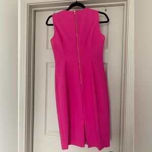 Calvin Klein Hot Pink dress with gold zipper detailing